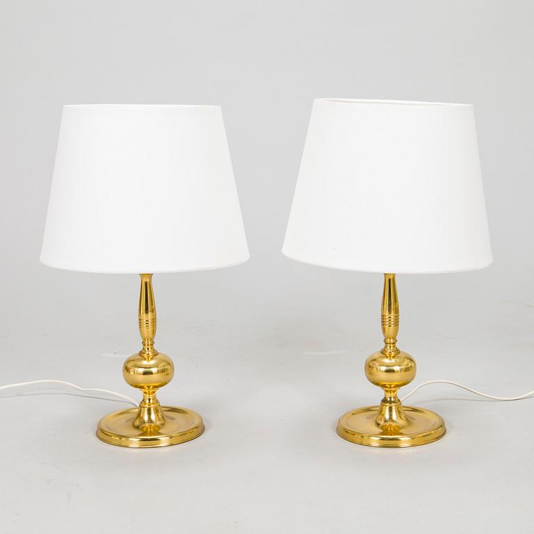 A pair of brass table lamps from NAFA, second half of the 20th Century.