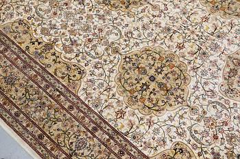 Carpet, silk, oriental, approx. 279 x 184 cm.