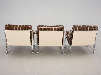 FÅTÖLJER, 3 st troligen IKEA, 1970/80-tal.