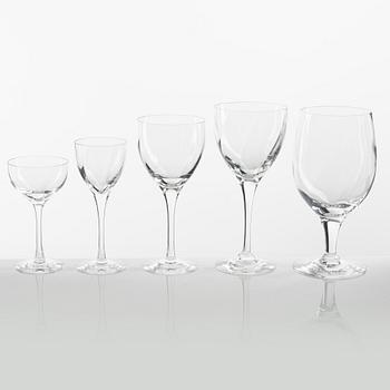 Bertil Vallien, glass service, 134 pieces, "Château", Kosta Boda.