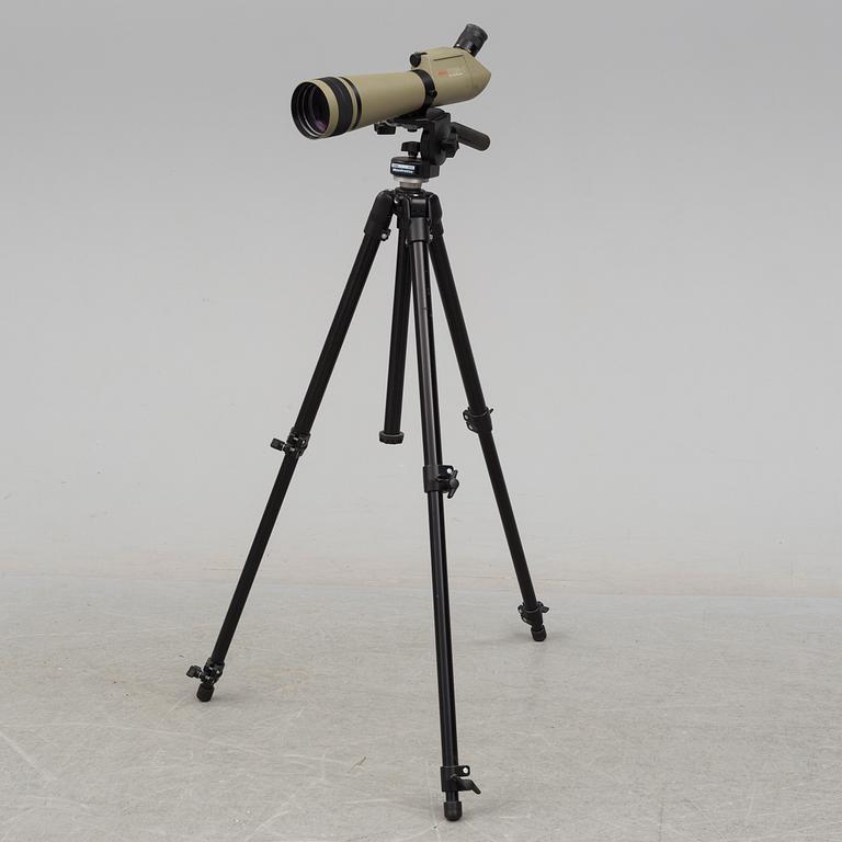 A Kowa TSN-1 spotting scope with a Manfrotto tripod.