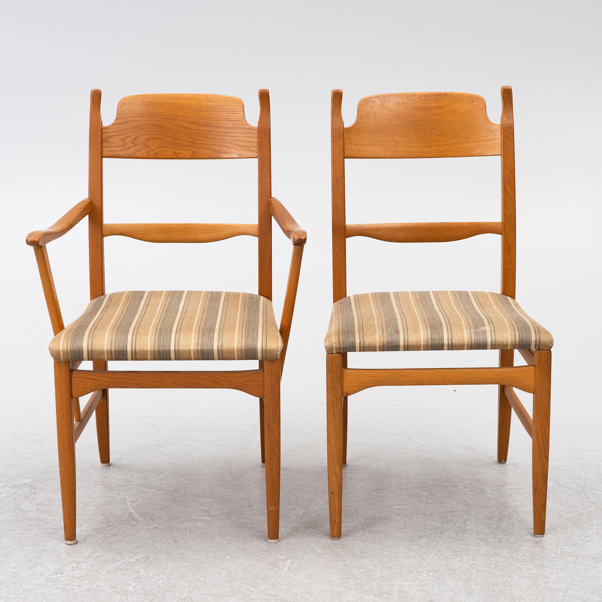 Carl Malmsten, A nine piece dining set, 'Camare Nyckel', by Åfors Möbelfabrik, Sweden, 1960's.