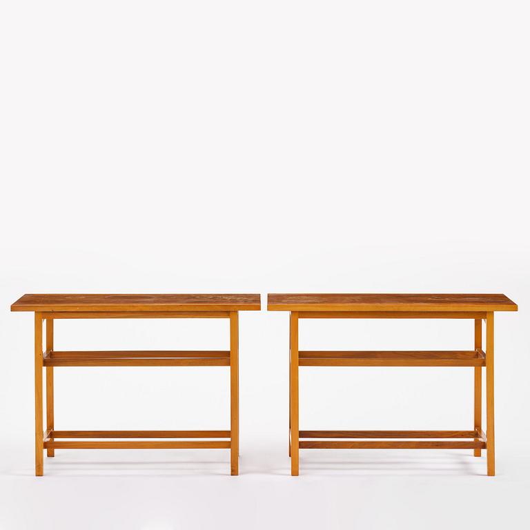 Josef Frank, a pair of side tables, model B 2184, Firma Svenskt Tenn, Sweden, mid-20th century.