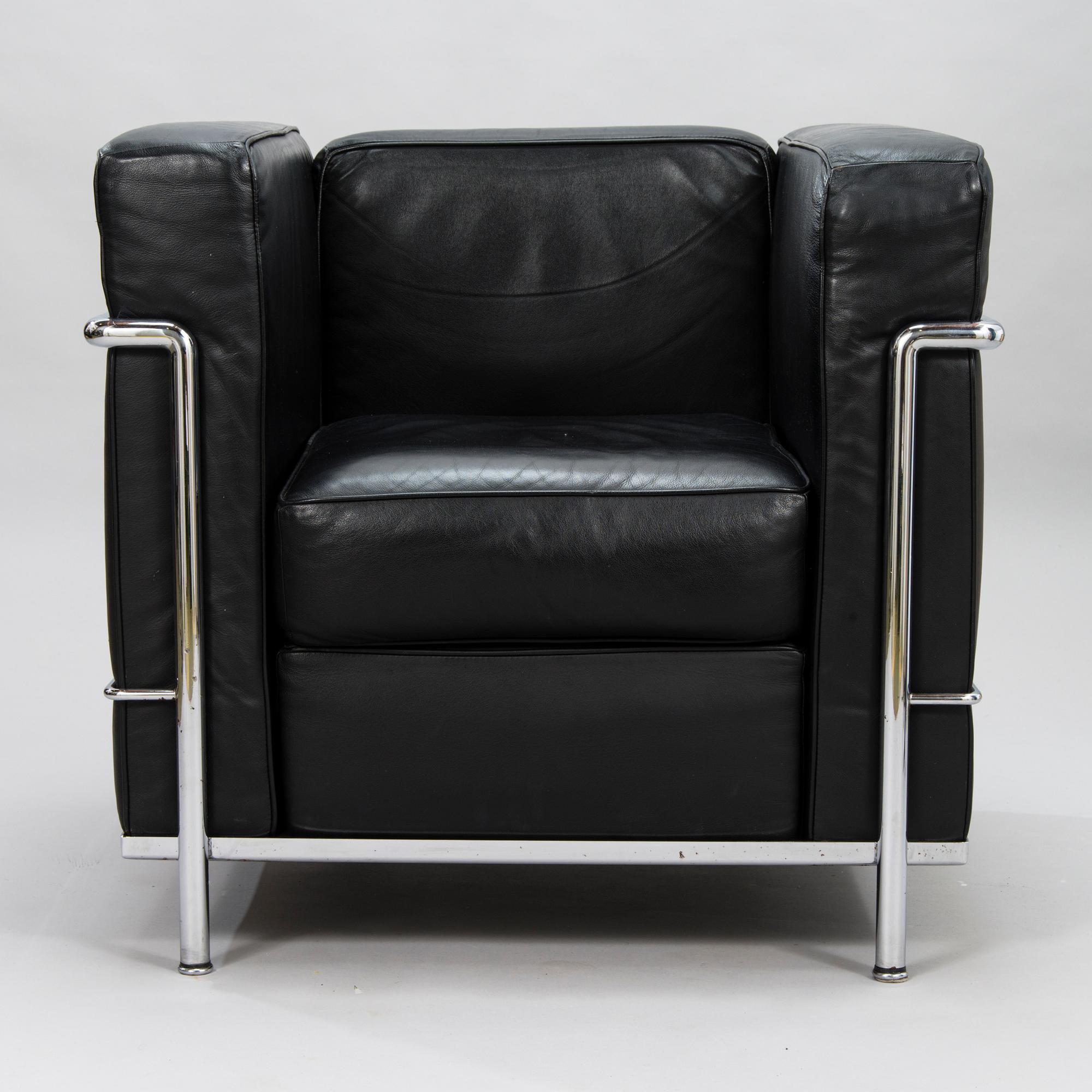 LE CORBUSIER, PIERRE JEANNERET & CHARLOTTE PERRIAND, fåtölj, "LC2", Cassina, Italien.