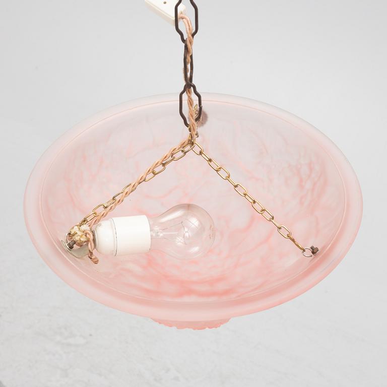 Takampel, glas, troligen Frankrike, 1900-talets första hälft.