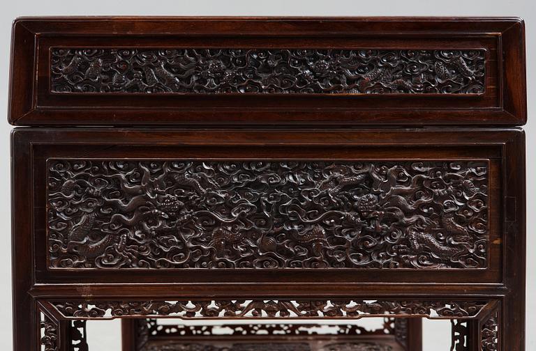 SKRIVBORD, hardwood. Late Qing dynasty, circa 1900.