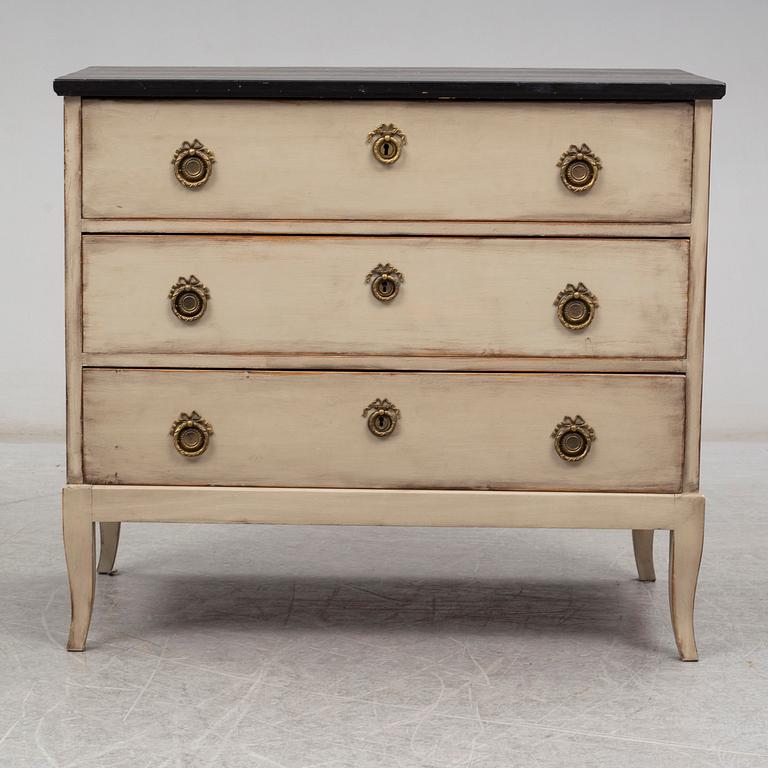 An early 20th century painted chest of drawers.