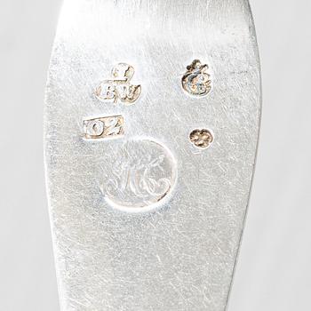 Jacob Blomsterwall, twelve silver spoons, Gothenburg 1796.