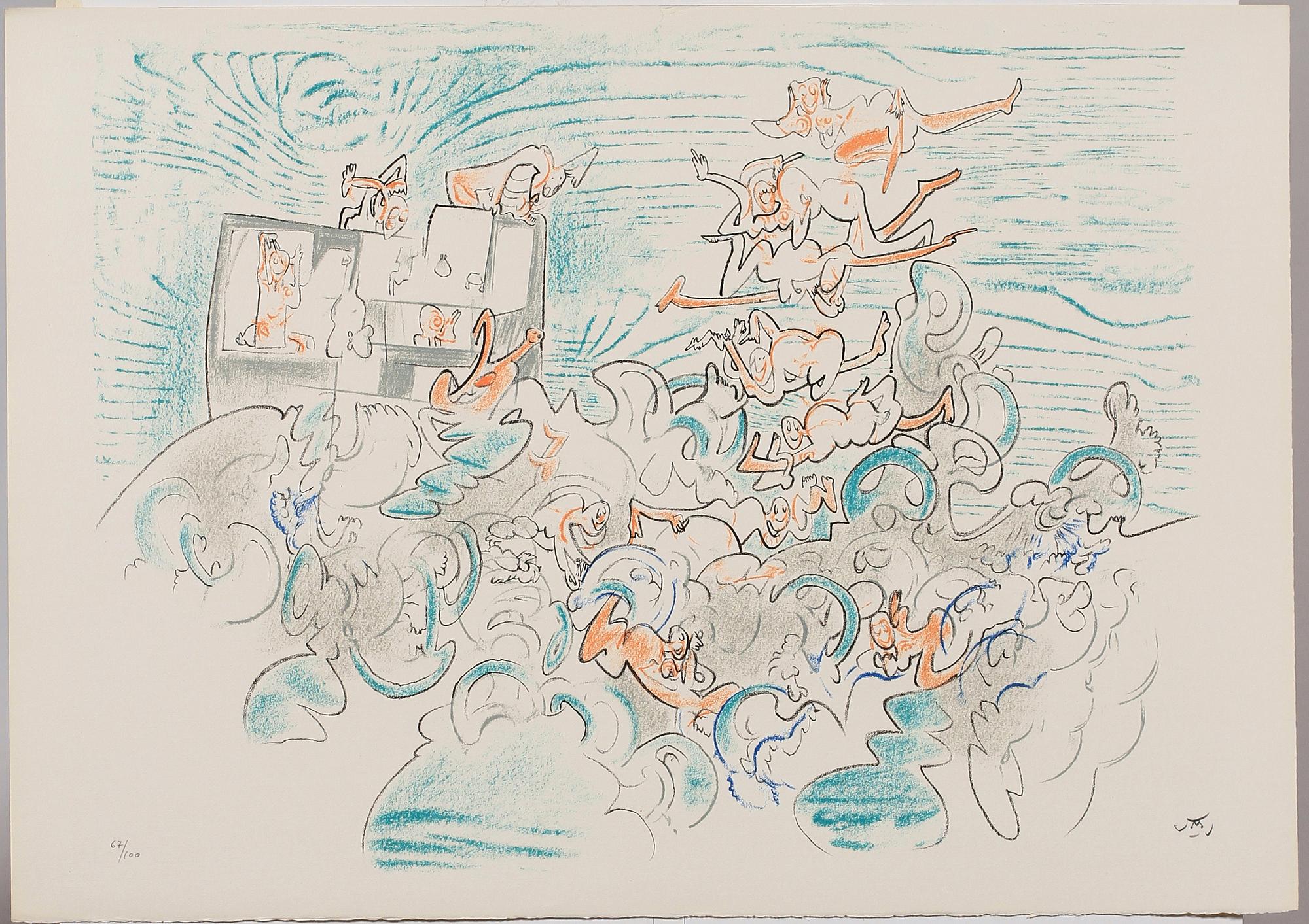 ROBERTO MATTA, färglitografier, 5 st i mapp, sign och numr.