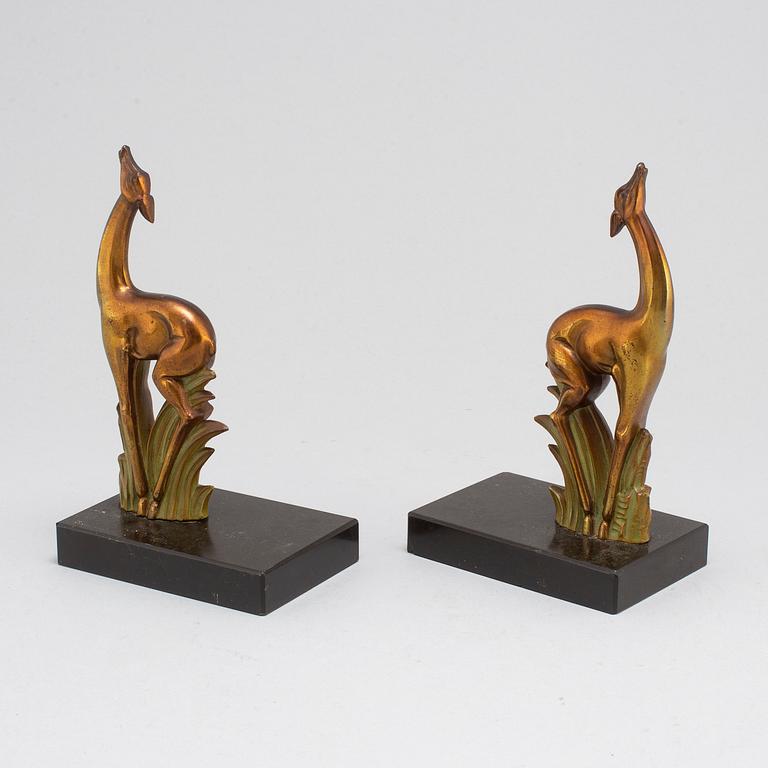 BOKSTÖD, ett par, art déco, 1930-tal.