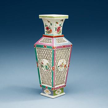 A famille rose vase, Qing dynasty, 18th  Century.