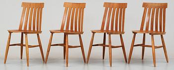 STOLAR, 4 st, "Tallåsenstolen", Jan Hallberg, Edsbyverken, 1960-tal.