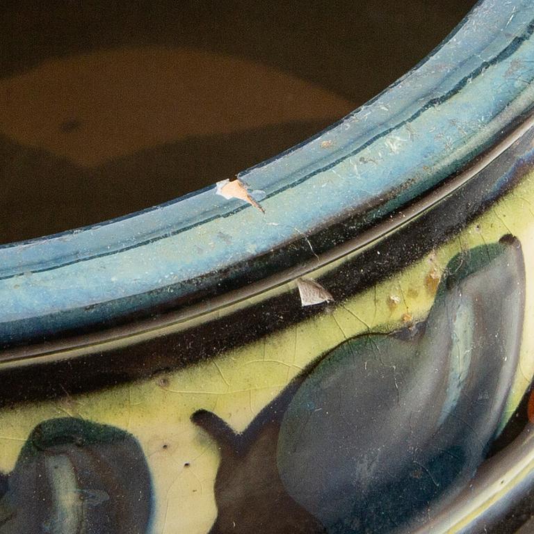 Vases 4 pcs Annashaab ceramic factory Denmark 1910s/1920s glazed pottery.