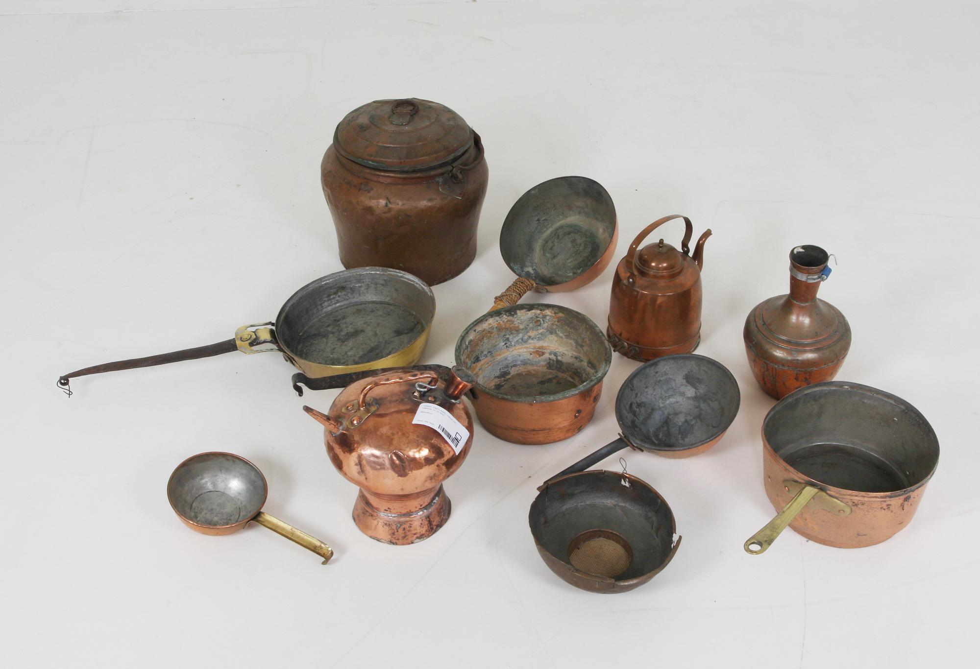 PARTI KÄRL, koppar och mässing, ca 10 delar.