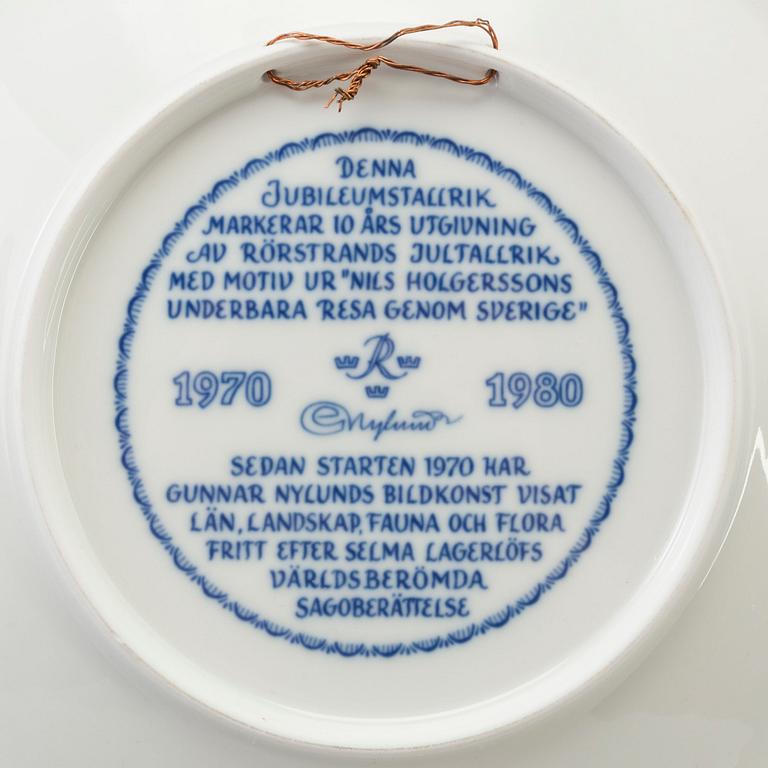 JULTALLRIKAR 30+1+13 st, porslin, Rörstrand, 1970-1999.