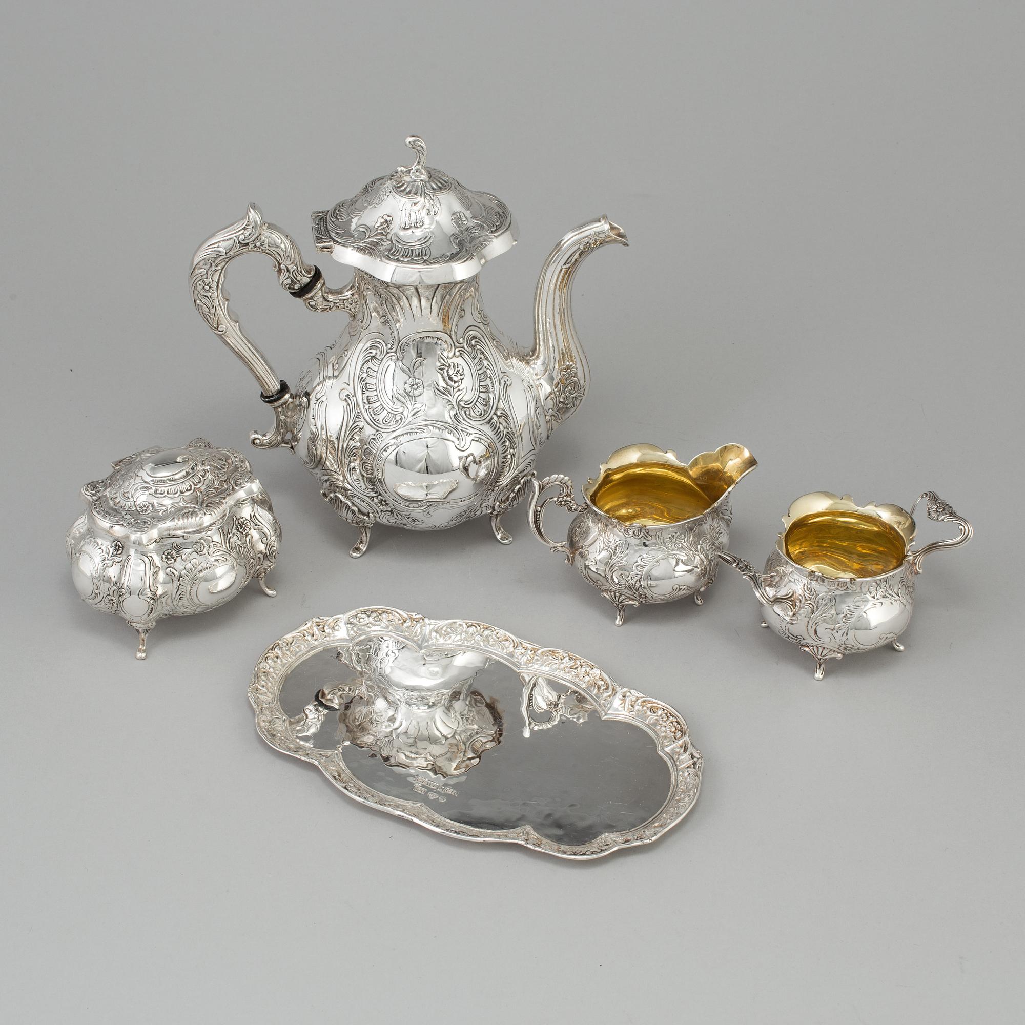 A five piece silver coffee service, GEWE, Malmö 1977-81.