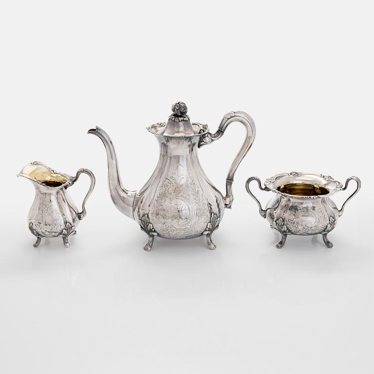 A three-piece silver coffee set, Kultakeskus, Hämeenlinna 1967.