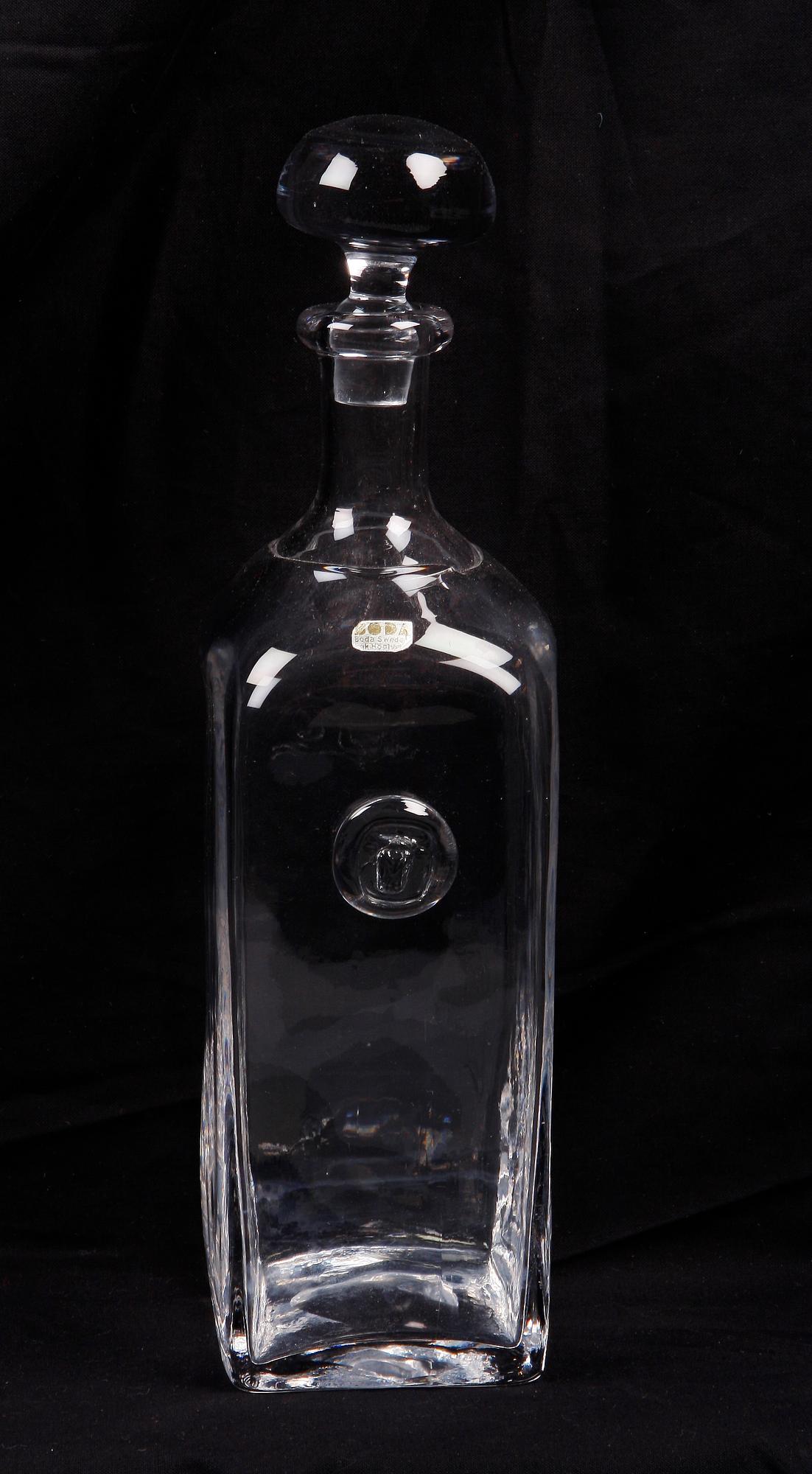 KARAFF samt SKÅL, glas. Erik Höglund, Boda.