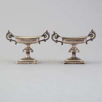 A pair of silver saltcellars, Pogorzelski, Warsawa, 1859.
