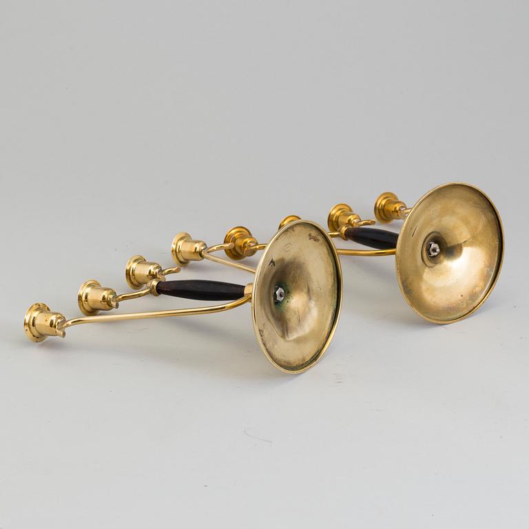 a pair of chandeliars by O. H. Lagerstedt, Eskilstuna, 1950's.