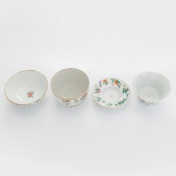 Kulhoja, 11 kpl, posliinia, Kiina, myöhäinen Qing-dynastia/n. 1900.