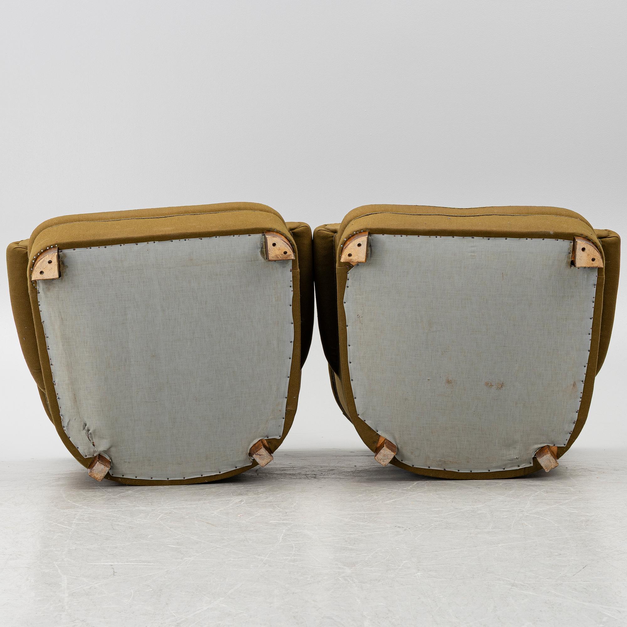Armchairs, a pair, Swedish Modern, 1940s.