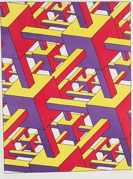 Oscar Reutersvärd, lithograph in colours, signed XXII/XXV.