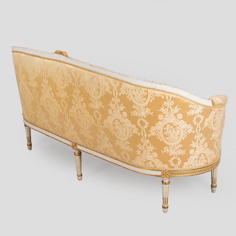 An 8-piece Gustavian style furniture set, late 19th century.