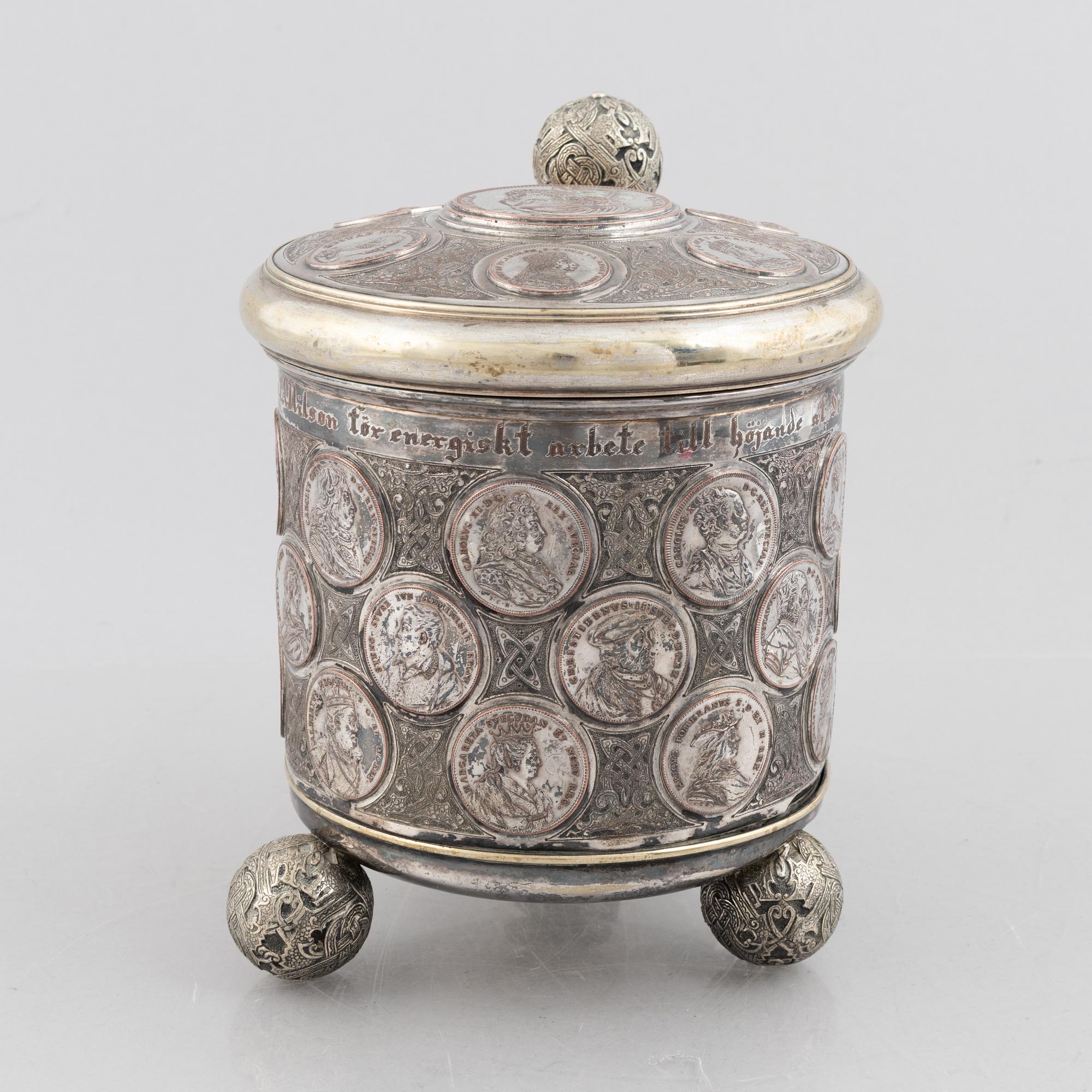 A Swedish late 19th century silver plated tankard, mark of GAB (Guldsmedsaktiebolaget), Stockholm.