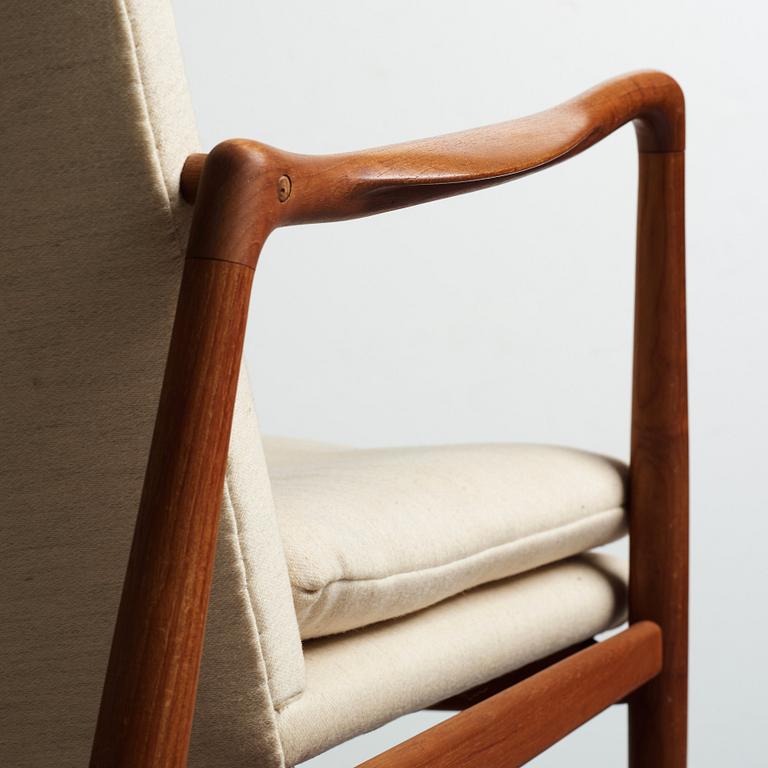 Finn Juhl, a pair of "Bo59" teak easy chairs, Bovirke Denmark, 1950-60's.