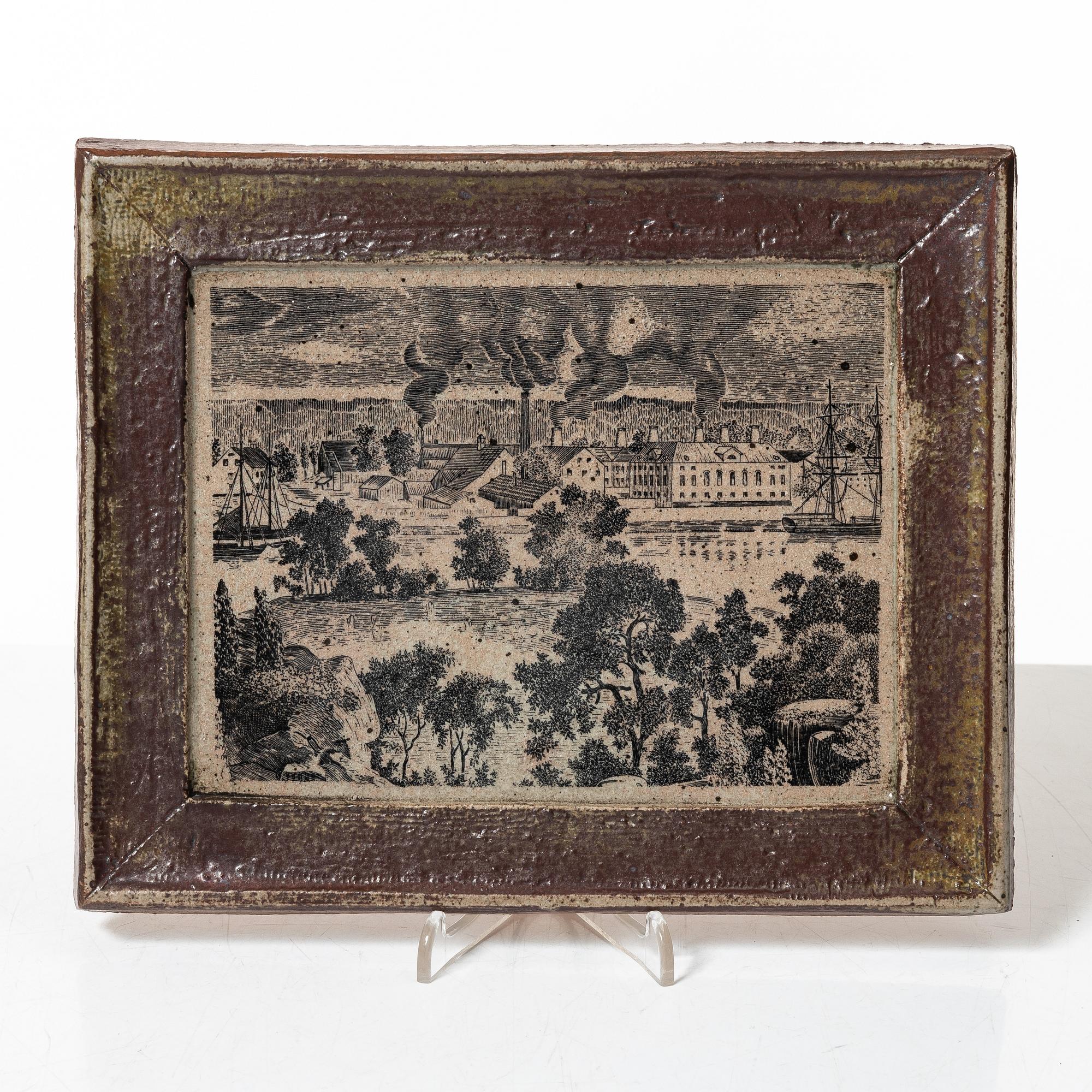 Gustavsberg, a stoneware plaque, Gustavsberg.