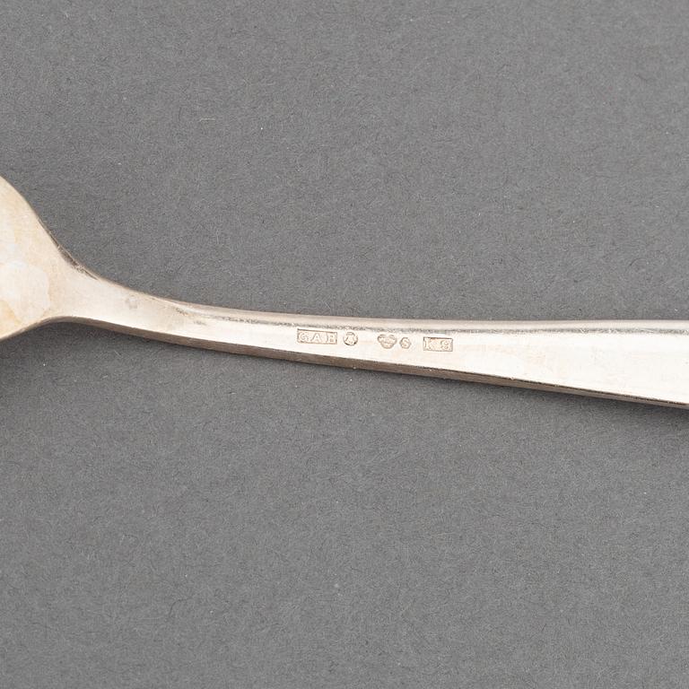 A swedish silver cutlery service, 'Chippendale', some Stockholm 1973. (133 pieces).