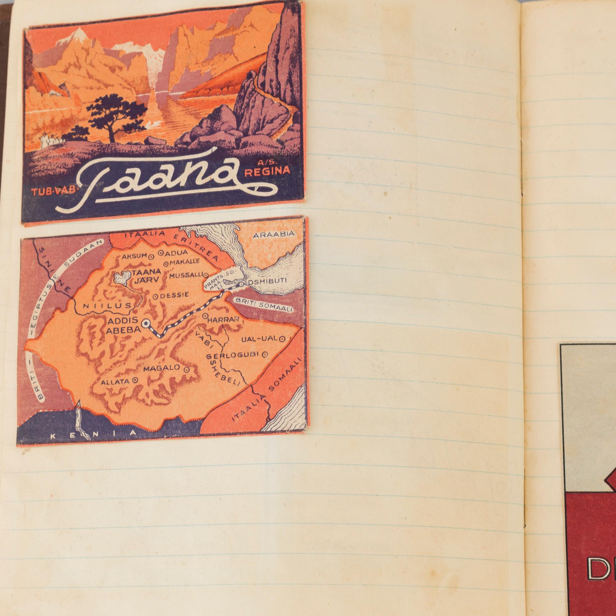 a collection of 1920's cigarette labels.