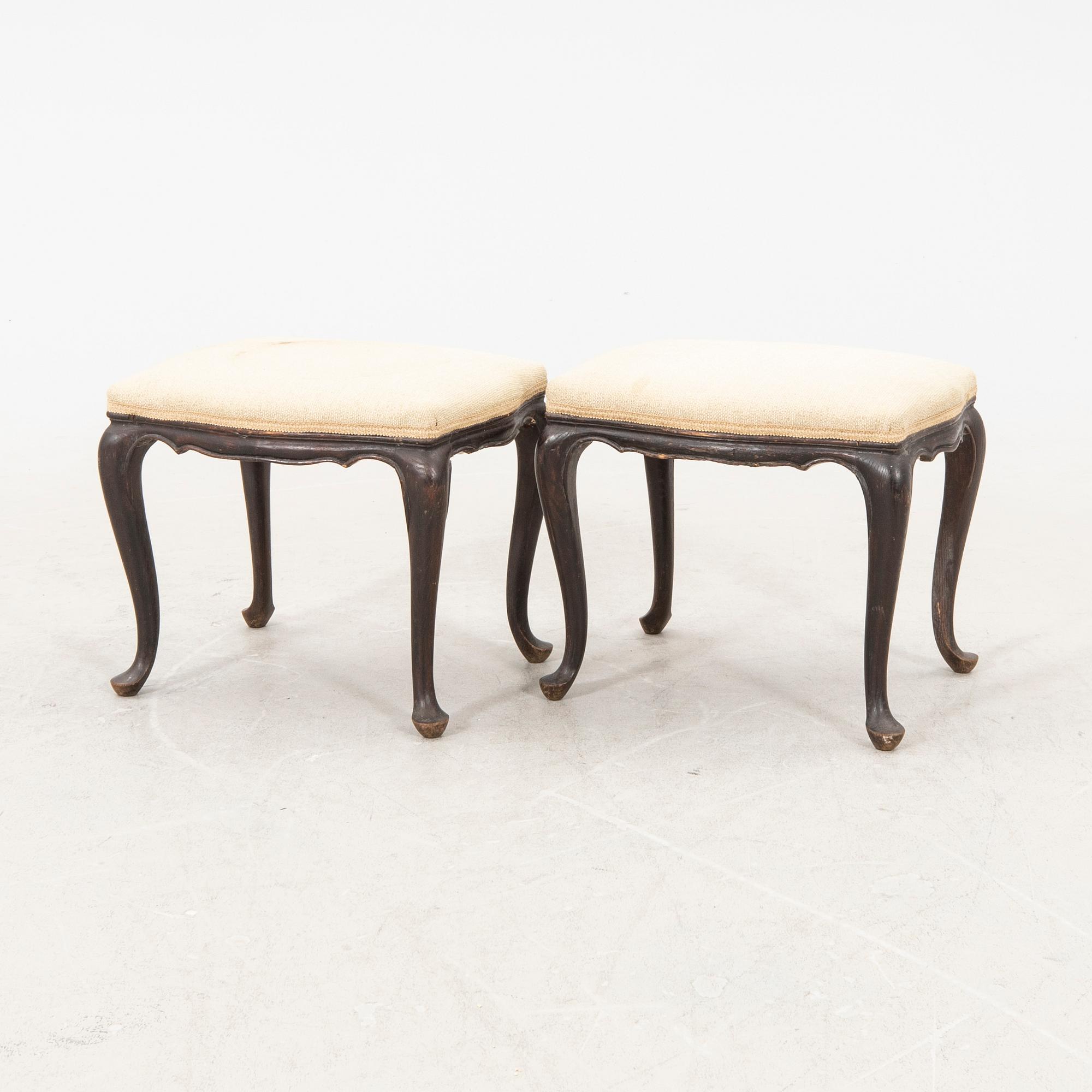 A pair of Louis XV style 19th century stools.