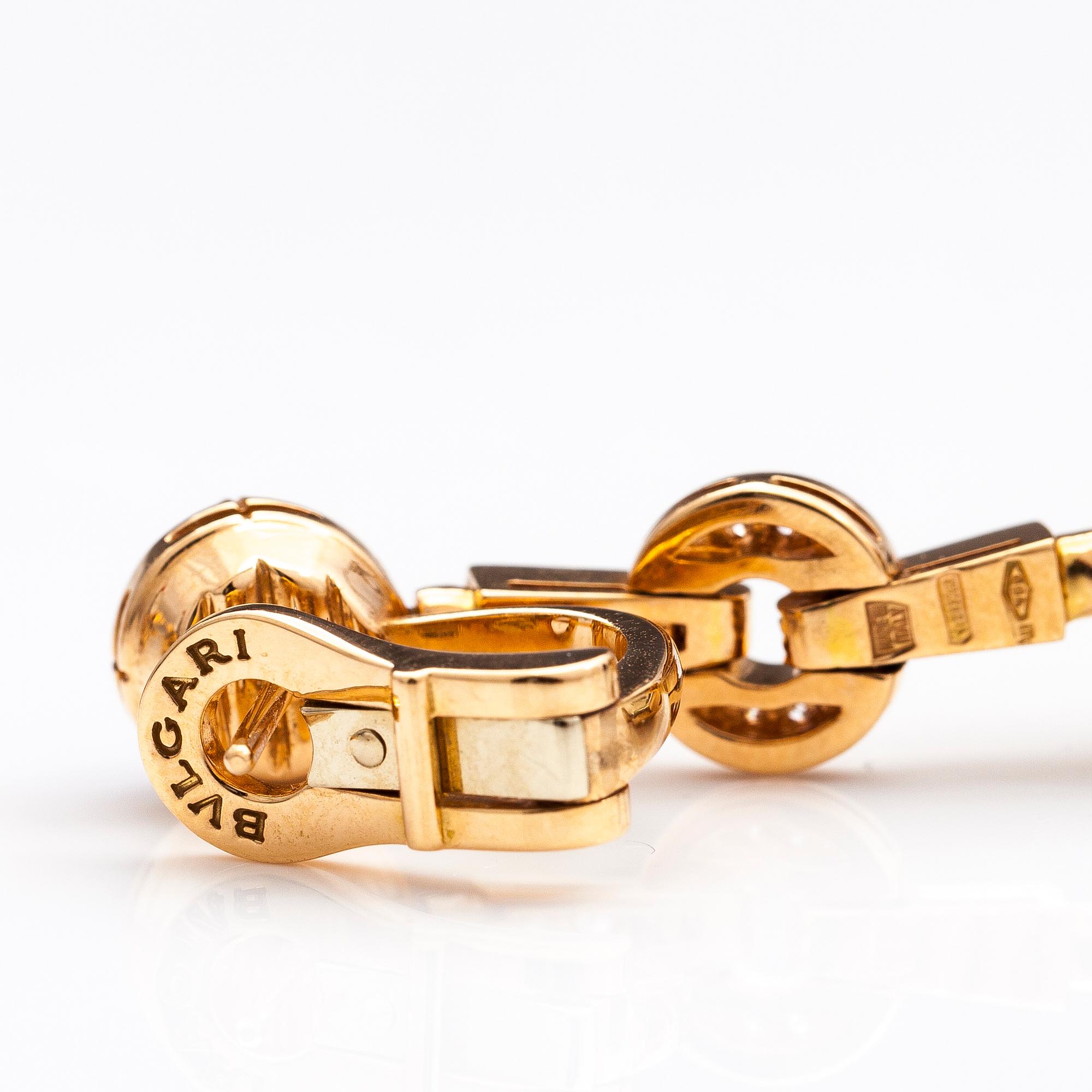 BULGARI, ÖRHÄNGEN, 18K guld, gröna kvartser, ametister, diamanter ca 0.30 ct tot.