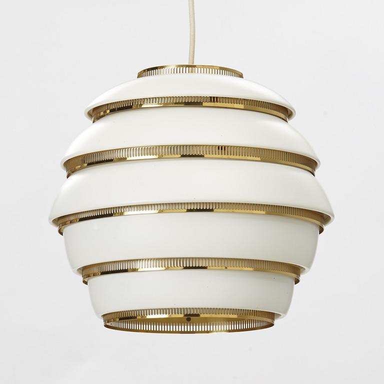 Alvar Aalto, a model A331, "Beehive" ceiling lamp, Valaisinpaja, Finland.