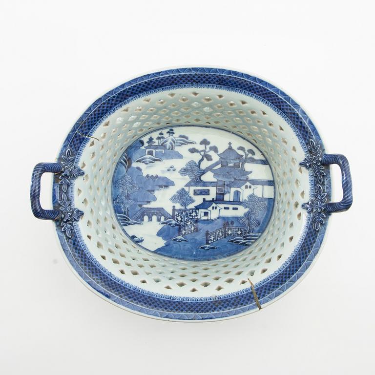 Galleried bowl with plate China circa 1800 porcelain.