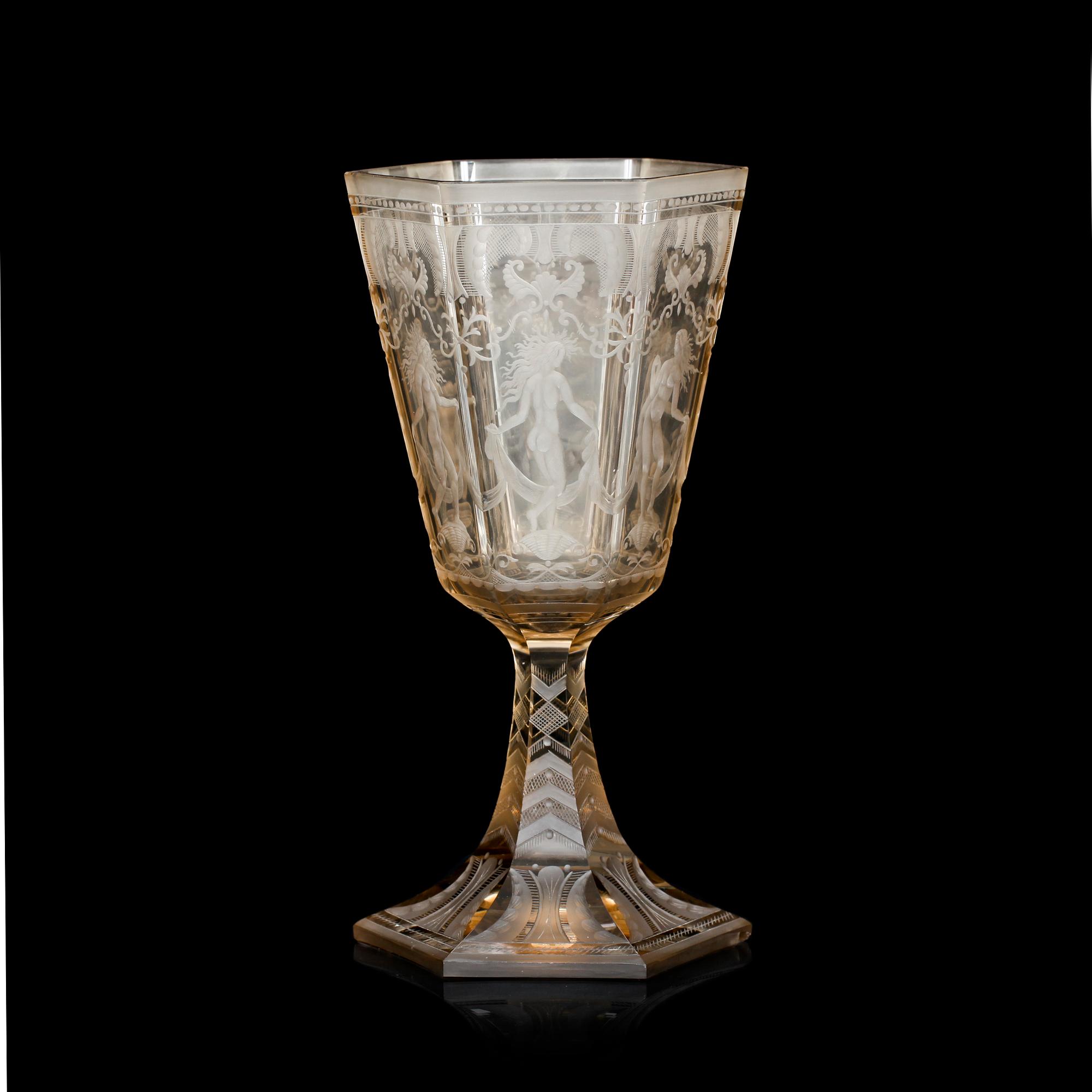 POKAL, glas. "Sex Gracer", Simon Gate, Orrefors, 1920.