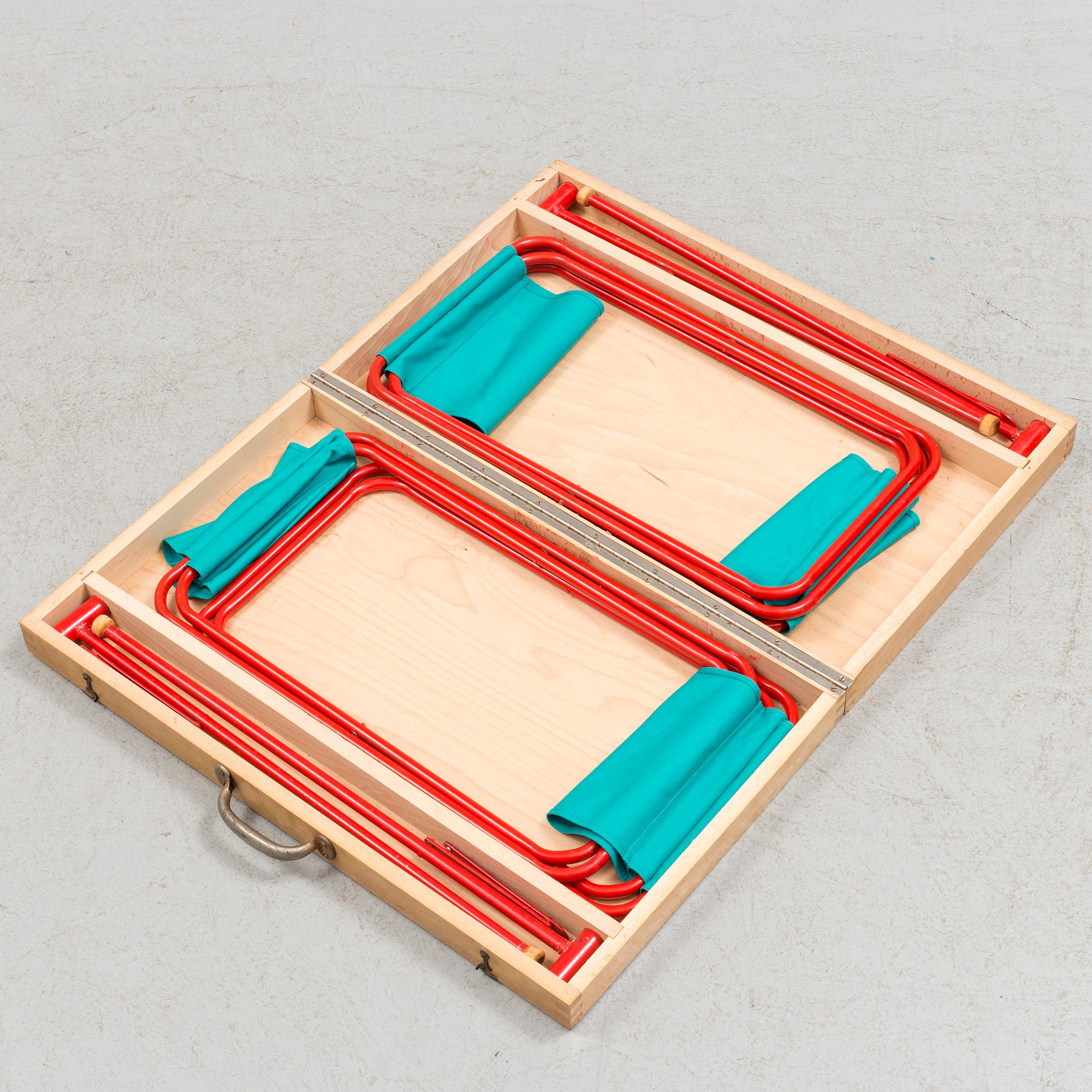 HOPFÄLLBAR PICKNICKMÖBEL, 5 delar, 1900-talets andra hälft.