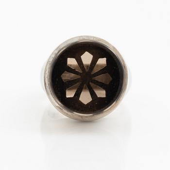 Sigurd Persson, a ring, 18K white gold with smoky quartz, Stockholm 1963.