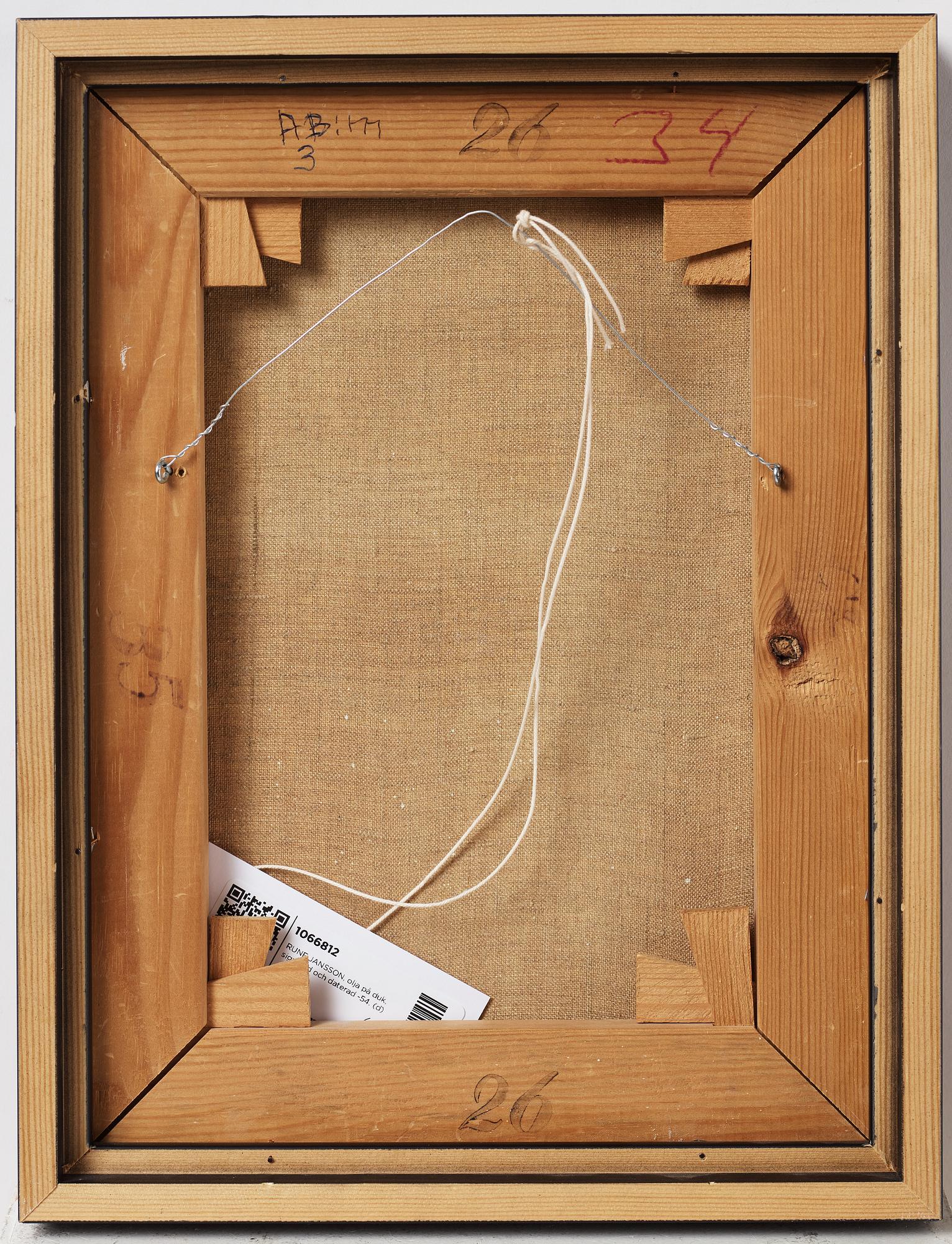 RUNE JANSSON, oil on canvas, signed and dated -54.