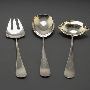 BESTICKSERVISDELAR, 74 st, silver, "Ida", Ole Hagen, A Michelsen, Danmark, 1900-talets andra hälft.