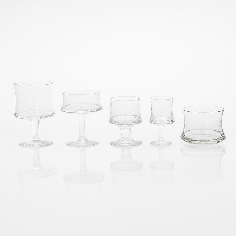 Tapio Wirkkala, a 44-piece 'Romantica' glassware set with six 'Marski' glasses, Iittala.