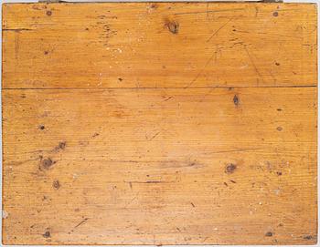 A Swedish folk art polychrome-painted table from Järvsö, Hälsingland, dated 1834.