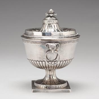 Sockerskål, okänd mästare, silver, Köpenhamn 1790.