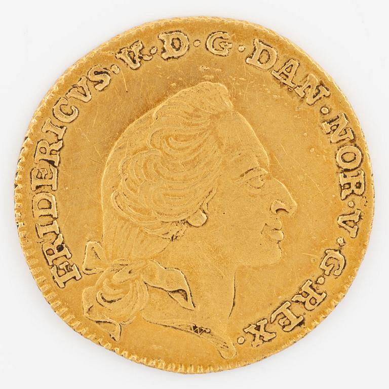 Gold coin Denmark, Frederik V, 12 Mark, 1760.