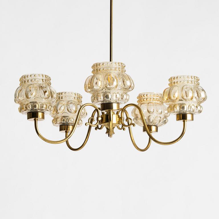 A ceiling lamp, Glashütte Limburg, second half of the 20th century.