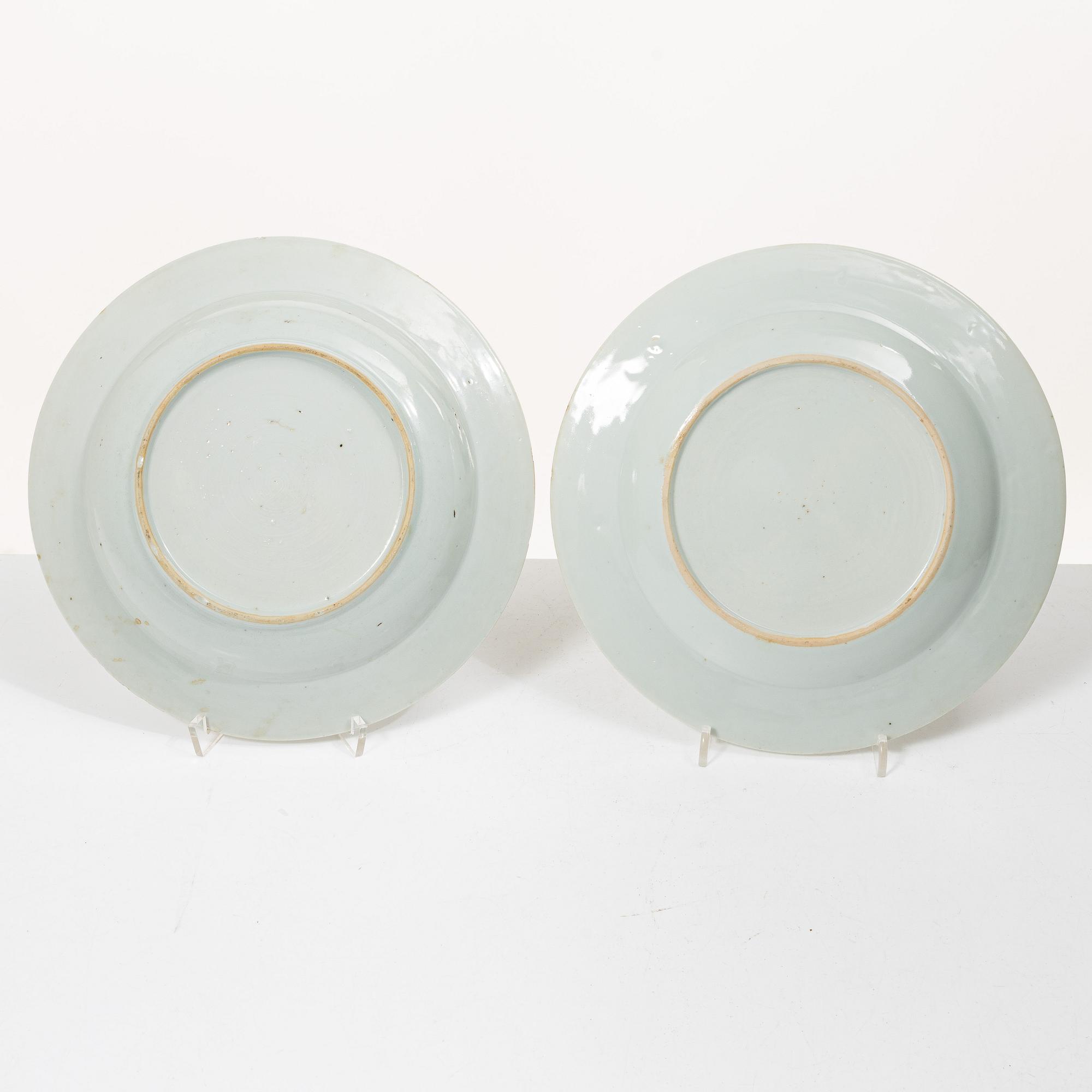 Twelve Famille Rose export porcelain plates, China, yongzheng (1722-35) & Qianlong (1736-95).