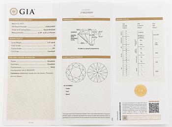 Necklace, Patrik af Forselles, 18K white gold with a brilliant-cut diamond 1.01 ct accompanied by GIA certificate.