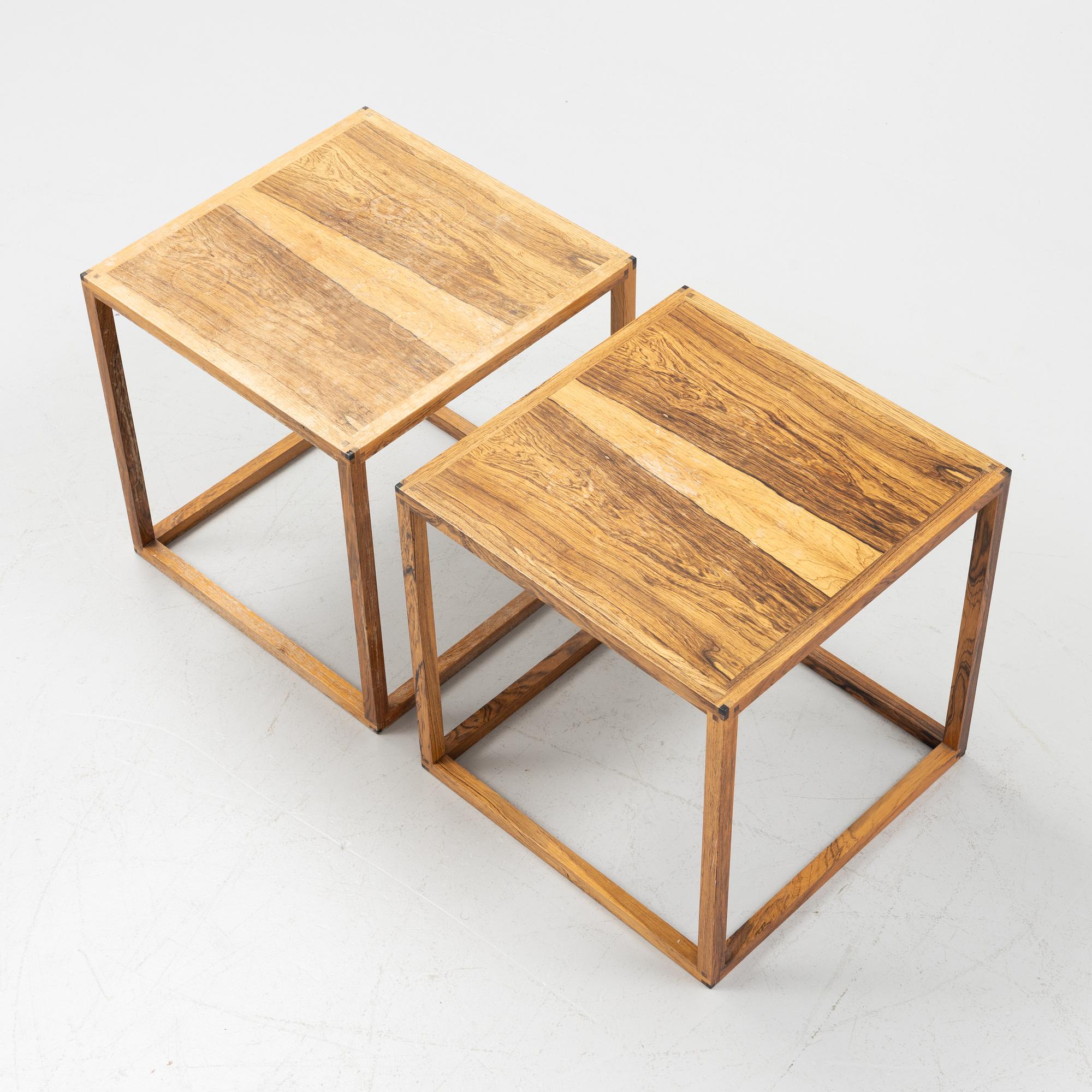 Lars Larsson, a pair of rosewood side tables, HI-gruppen, 1960's.